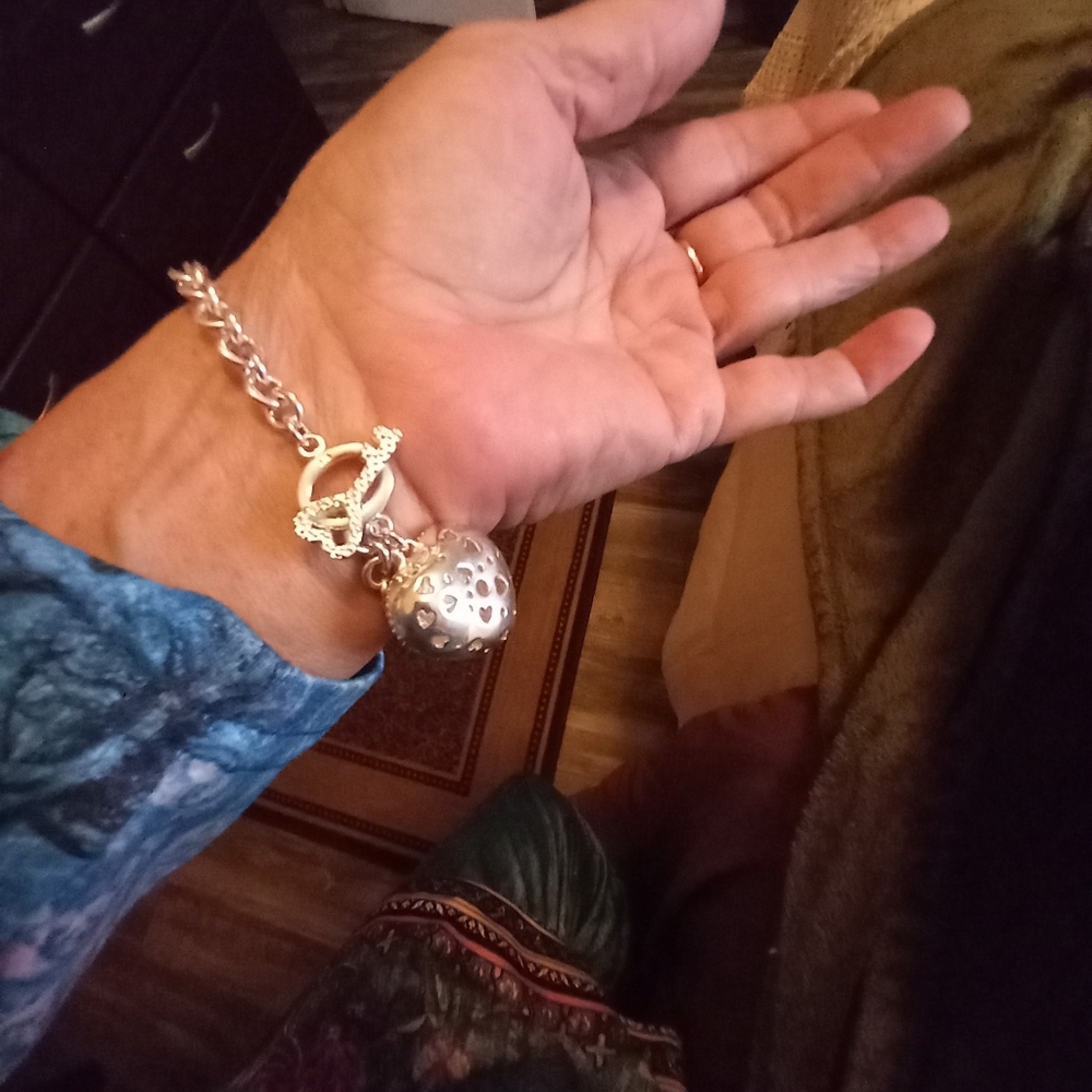 EUC Sterling Silver Key to my Heart Toggle Bracelet 8" - Picture 7 of 9